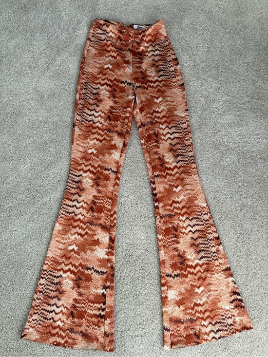 Tiger Mist Pants - Tiger Mist Orange Zig Zag Flared Pants